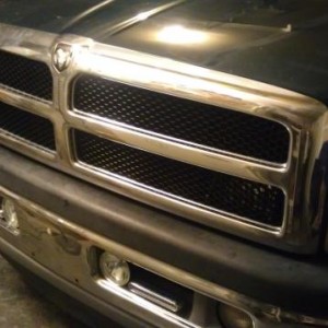 Behind the grill
