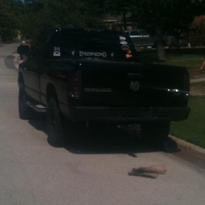 plasti dipped back and front bumpers and tail lights. oh and forgot to mention that i put all 4th gen emblems on the truck:P