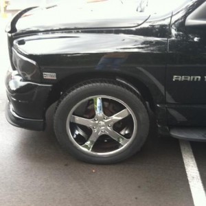 New wheels 22" Plan to have them powdered in black later, deal for tire and wheel package was too goo to pass up