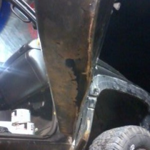 the old passenger side door, which was replaced with a friends used rust and dent free door
