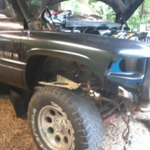 passenger side fender installed