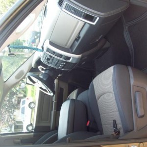 Inside with a blue cord hanging!