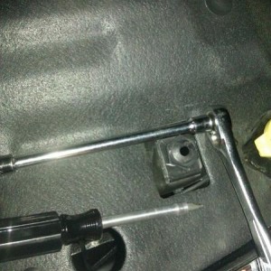 Only tools needed for this job. Flathead screwdriver and an 8mm socket with extension.