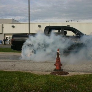 burnout at car show