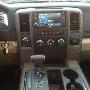 Dash wrapped in carbon fiber.