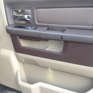Door panels with lights and carbon fiber panel.