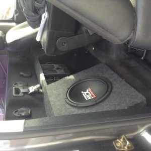 Custom two 10"s box I made behind single cab