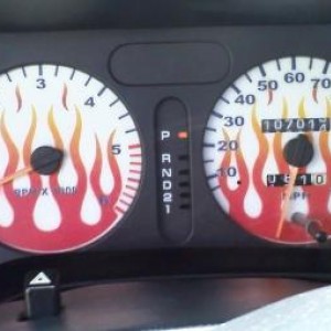 Gauge cluster....blue and red lighting when lit up at night