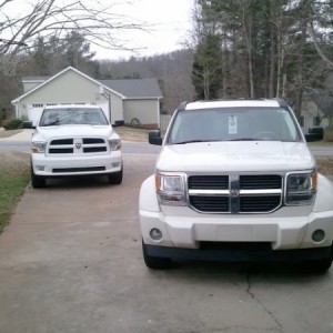 Wife's Nitro and my Ram.