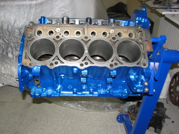 02 25 09 Engine Block Powdercoated Metallic Blue 1