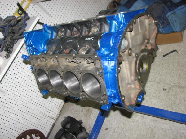 02 25 09 Engine Block Powdercoated Metallic Blue 2