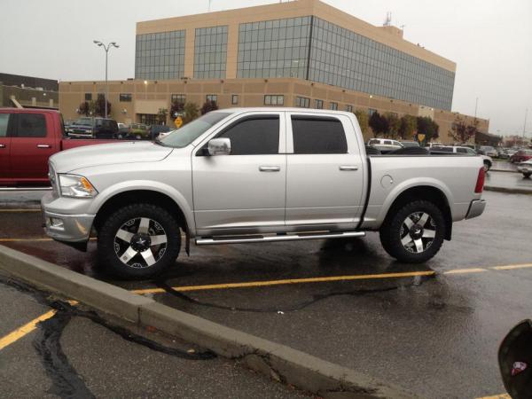 2012 Ram 3. 35" Nitto MT's installed with 20" Rockstars. Not bad, getting there.