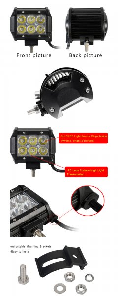 4 inch 18W off road work light details