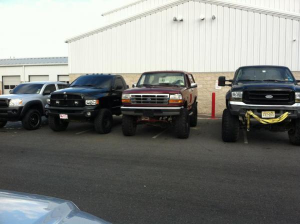 All the trucks at work