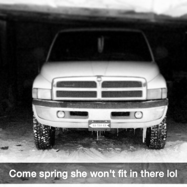 Barely fitting in my carport lol