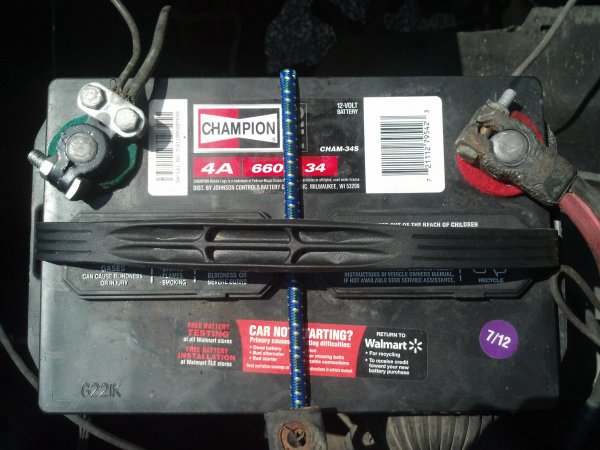 Battery. Got a new connector for the ground/negative, the positive connector is original. Has a 3 year warranty.