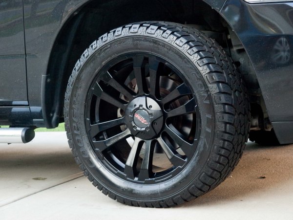 Close up of new wheels and tires