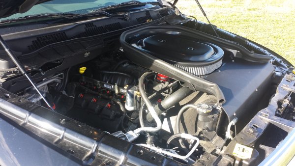 Closeup of the engine bay.