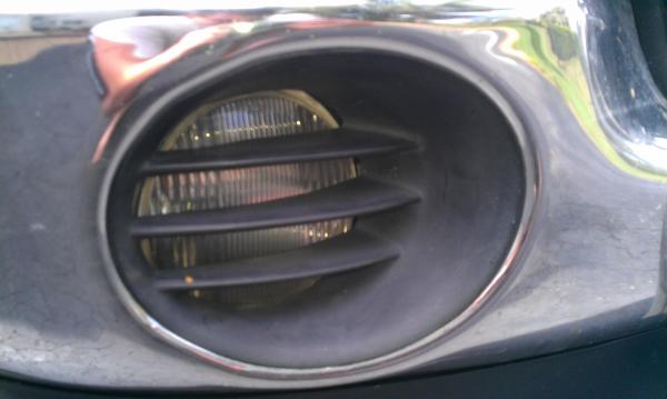 Custom fabricated fog lights, I liked the black grill insert so I had to do some custom work to get fogs and keep those on at the same time