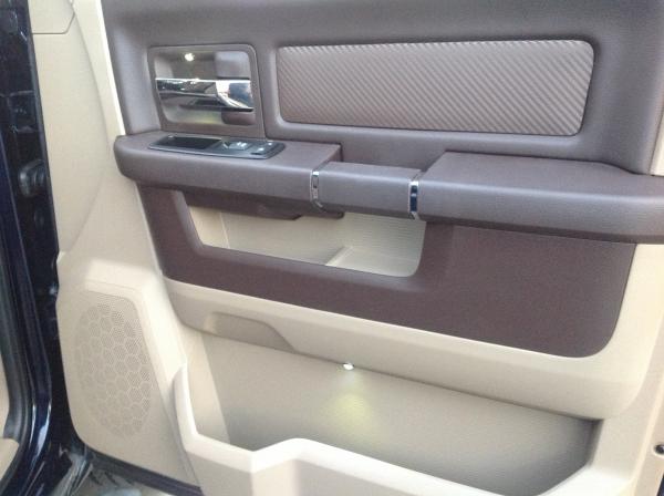 Door panels with lights and carbon fiber panel.