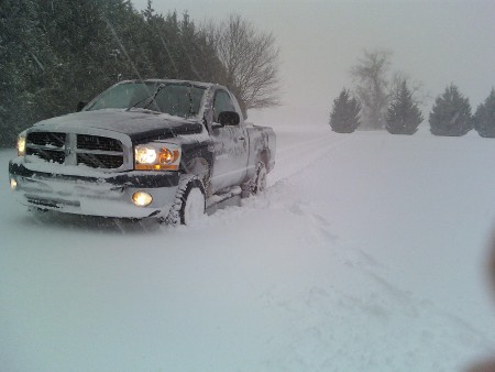 first real snow the truck has seen since i got it