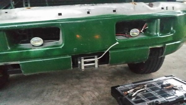 First try at cutting a spot for my hidden winch