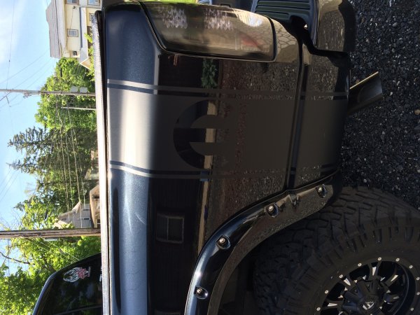 Flat black bed decal