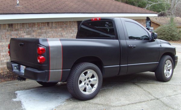 Flat black paint and tinted windows