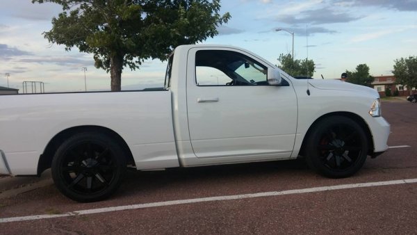 got some new wheels. the picture doesn't do them justice but they look sweet on the truck!