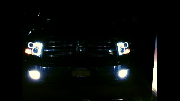 Halo LED headlight replacements with projector lenses HID bulbs and HID fogs.