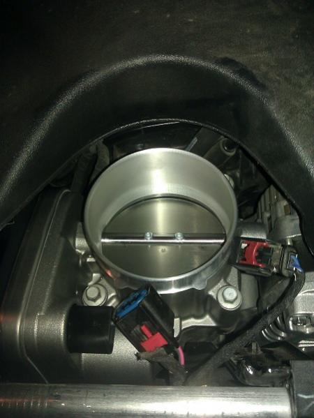 Here is the new 87mm tb on the truck, compare this to the old one, looks way better.