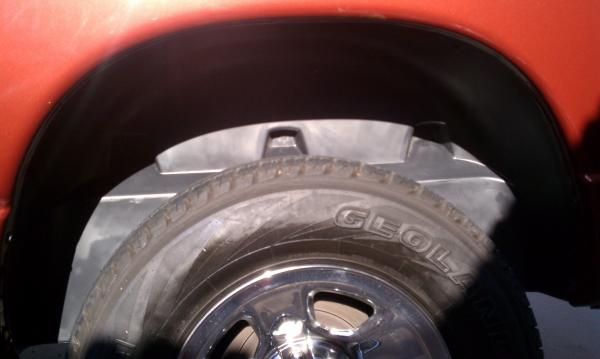 Mopar wheel well liners in place