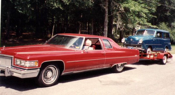 Mother pulling dads 1950 Crosley. We had that cadillac fully restored, sold it last year for $3,000.00 it had 67 thousand original miles on it. Dad bo
