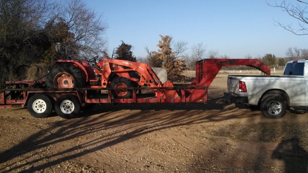 moving the tractor to the field