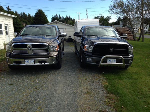My 2013 Big Horn next to my dad's 2012 Outdoorsman