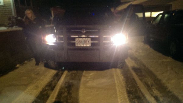 New headlights after hittin some snow that dropped by the Oregon coast