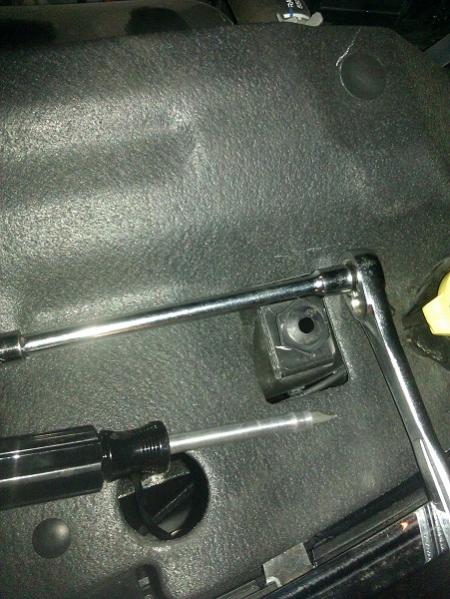 Only tools needed for this job. Flathead screwdriver and an 8mm socket with extension.
