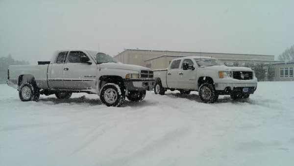 Out in the snowstorm with my buddy