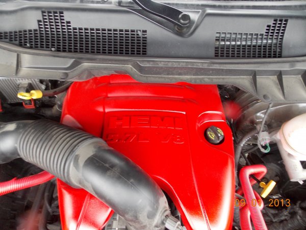 painted engine cover