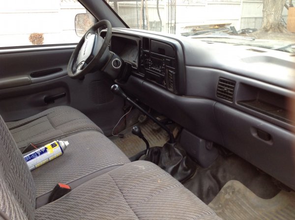 Pretty basic interior, steering wheel is rotted