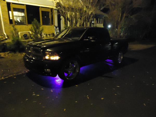 purple leds strips under body