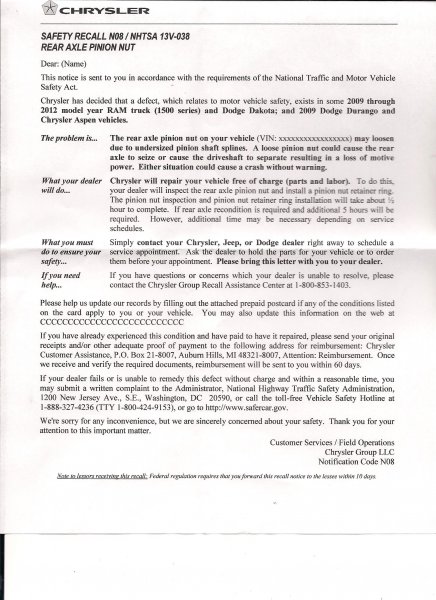 Recall Notice
