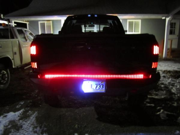 Retro shop tinted to match LED tails with putco tailgate light bar