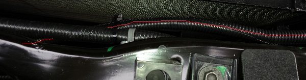 Routing in front of the radiator with the factory Front Module harness