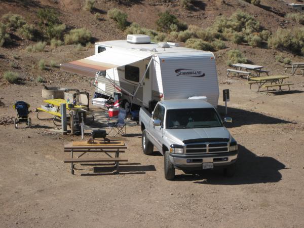 she hauls this 19' trailer with bikes...no problem...the air ride helps ALOT... ;D