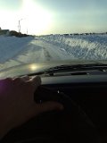 some pretty tall drifts 2 lane converted to single lane