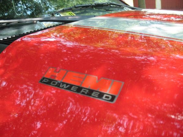 Stripes are burried in clear and so is the Hemi Powered decal