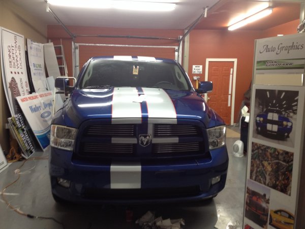 stripes being put on