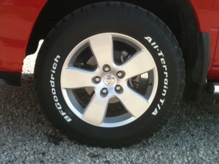 The new 275/65-20 BF Goodrich All Terrains