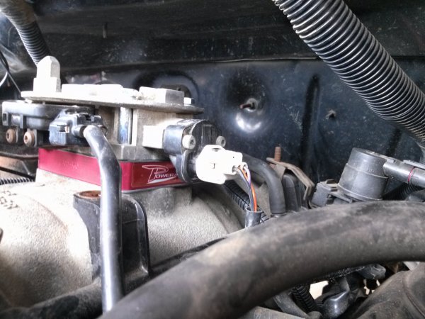 Throttle body spacer installed